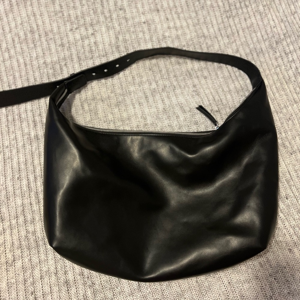 WeWoreWhat Black Leather Hobo Bag